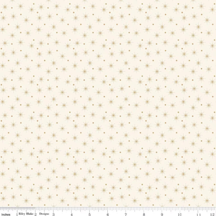 Christmas Greetings Christmas Lights Cream Sandy Gervais Riley Blake Designs Cotton Fabric RB-C17667-CREAM