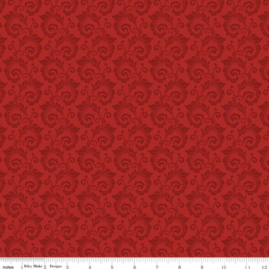 Christmas Greetings Scroll Red Sandy Gervais Riley Blake Designs Cotton Fabric RB-C17664-RED | US Fabric Shop