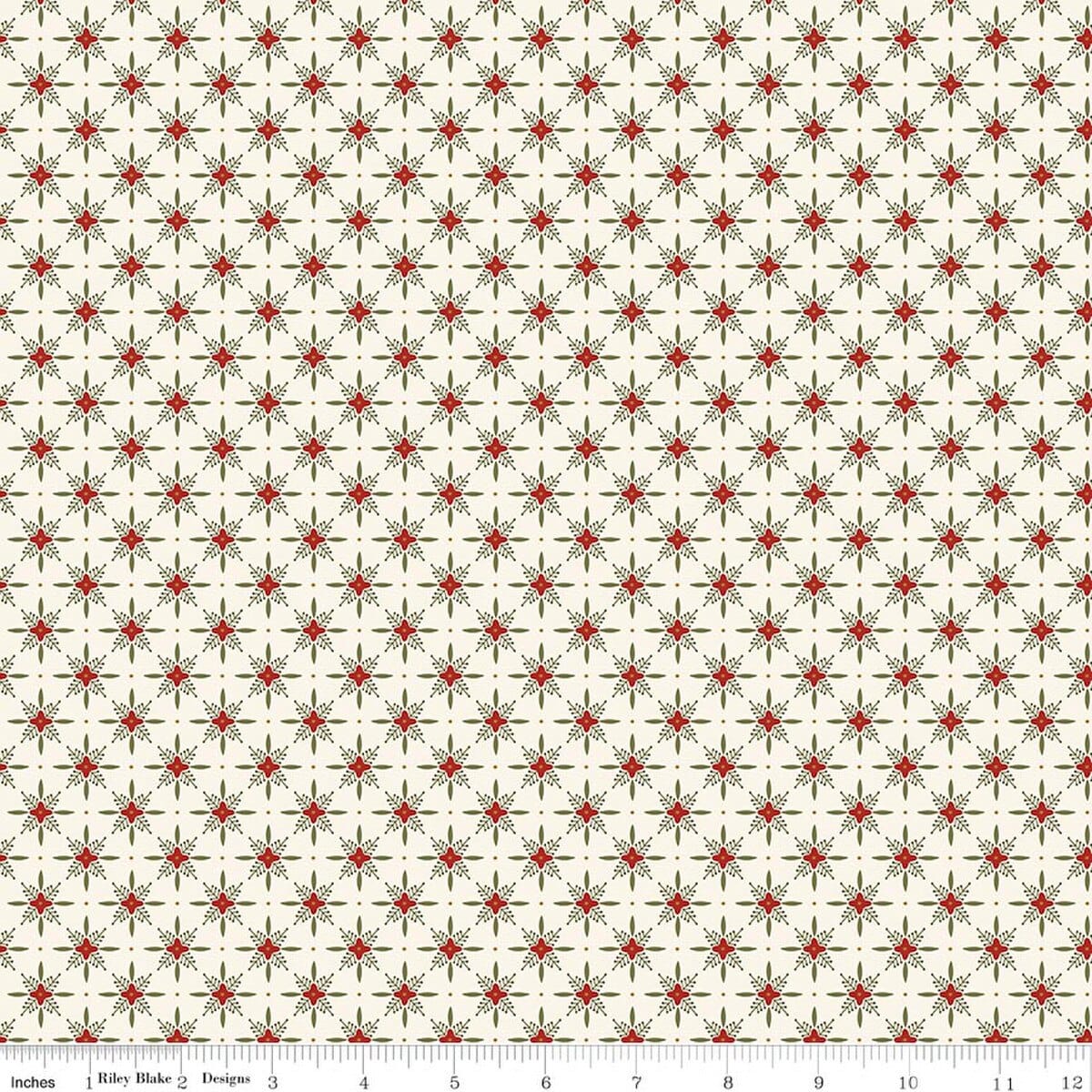 Christmas Greetings Twinkle Cream Sandy Gervais Riley Blake Designs Cotton Fabric RB-C17666-CREAM | US Fabric Shop