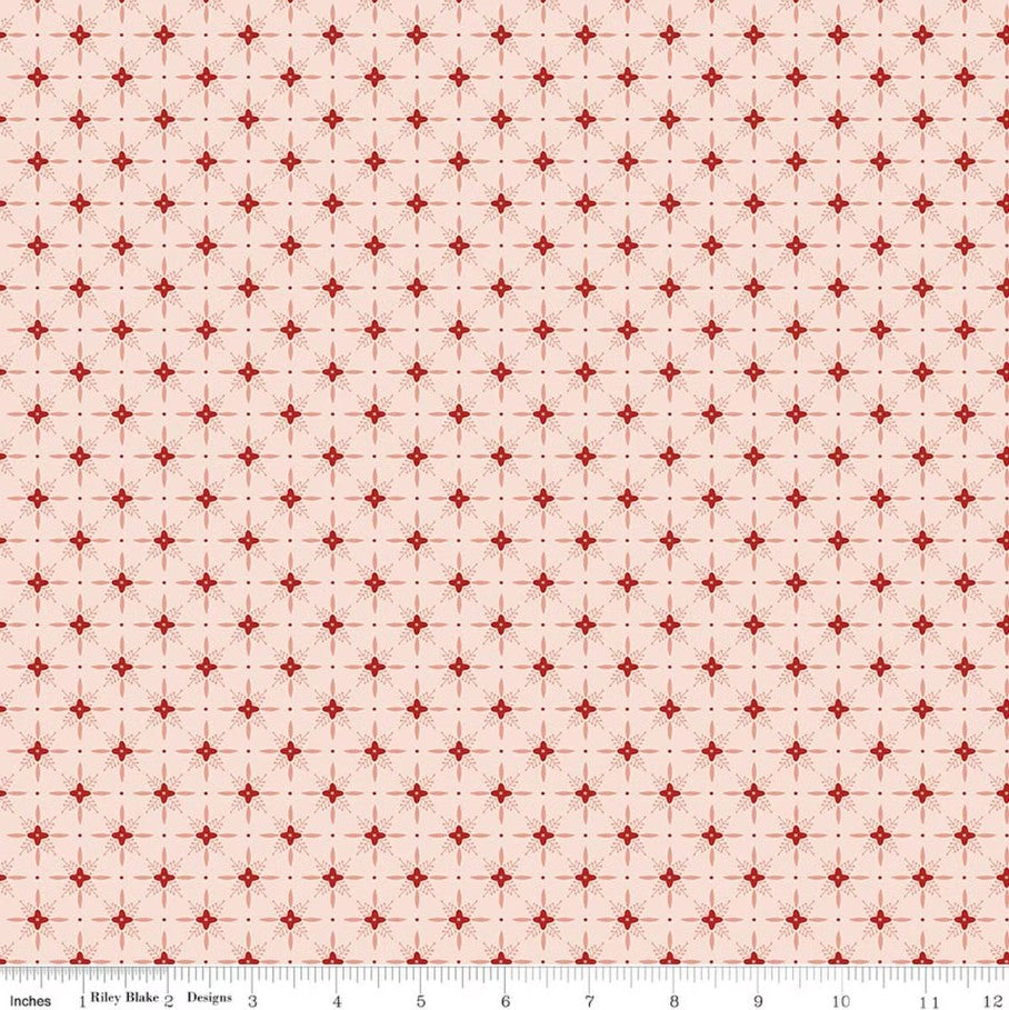Christmas Greetings Twinkle Pink Sandy Gervais Riley Blake Designs Cotton Fabric RB-C17666-PINK