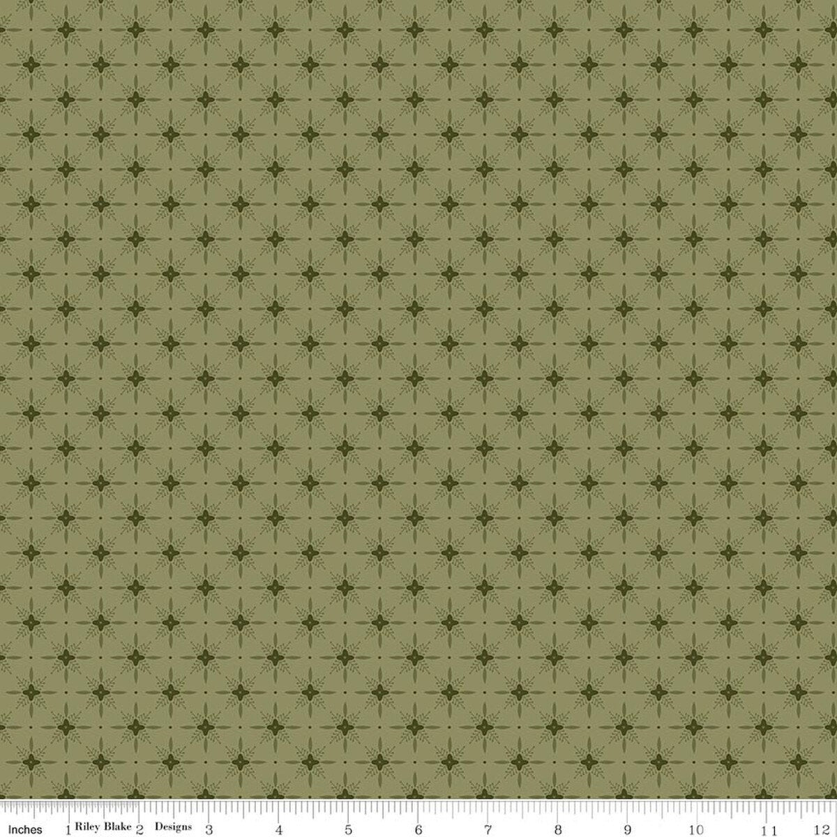 Christmas Greetings Twinkle Spruce Sandy Gervais Riley Blake Designs Cotton Fabric RB-C17666-SPRUCE