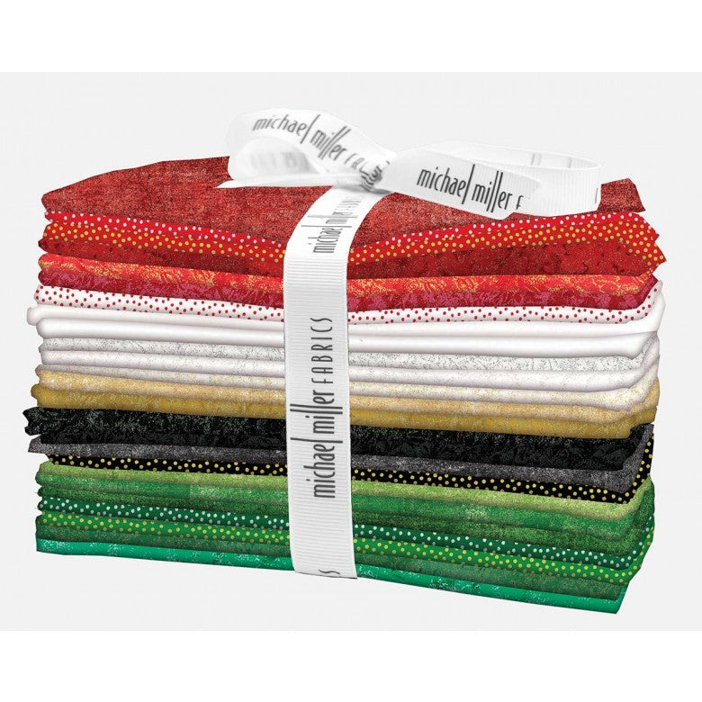 Christmas Mix Fat Quarter Bundle 18" X 21" 25 pcs Michael Miller Cotton Fabric MM-FQ0328