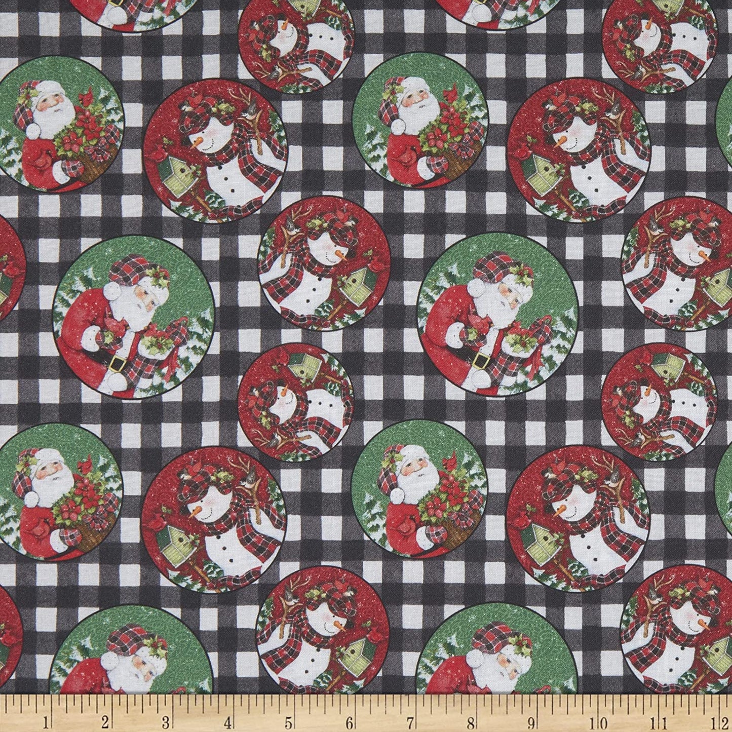 Christmas Plaid Santa Springs Creative Cotton Fabric