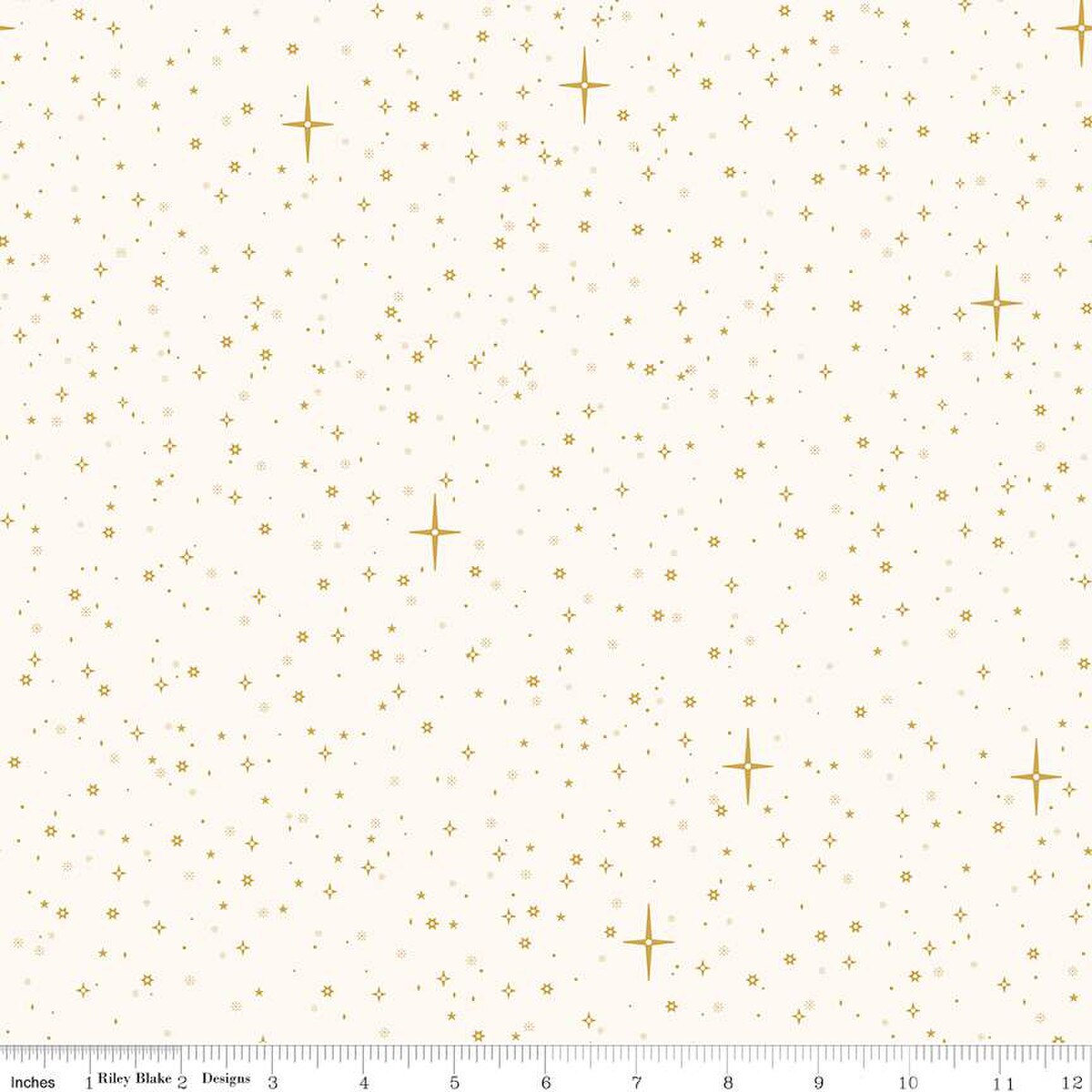 Christmas Wishes Starry Sky Cream The RBD Designers Riley Blake Designs Cotton Fabric RB-C15046-CREAM
