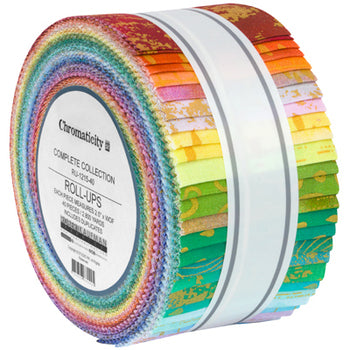 Chromaticity Metallic 2.5" Strips Roll Up Studio RK Collection Robert Kaufman Cotton Fabric