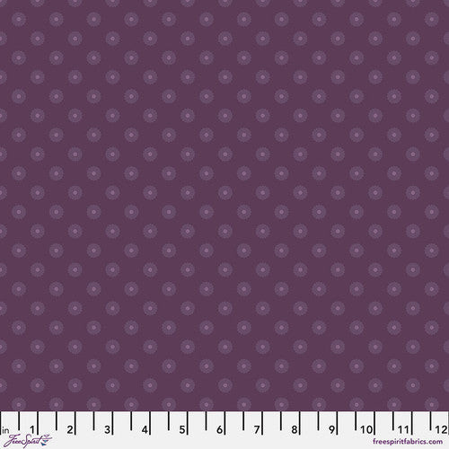 Chromatics Blossom Dot Eggplant Free Spirit Cotton Fabric FS-PWFS053.EGGPLANT