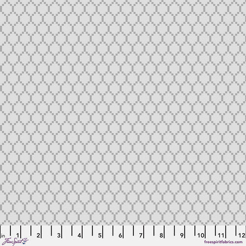 Chromatics Diamonds Cloud Grey Free Spirit Cotton Fabric FS-PWFS057.CLOUD