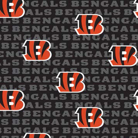 Cincinnati Bengals NFL Football Canvas Mini Print Fabric Traditions Cotton Fabric NFL-70557-CH