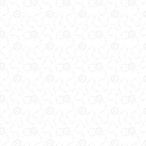 Classic Keepsakes Calico Floral White on White Kanvas Studio Benartex Quilting Fabric BE-14655-09