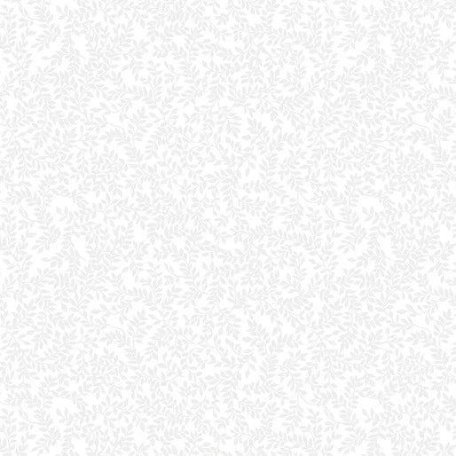 Classic Keepsakes Mini Ferns White on White Kanvas Studio Benartex Quilting Fabric BE-14649-09