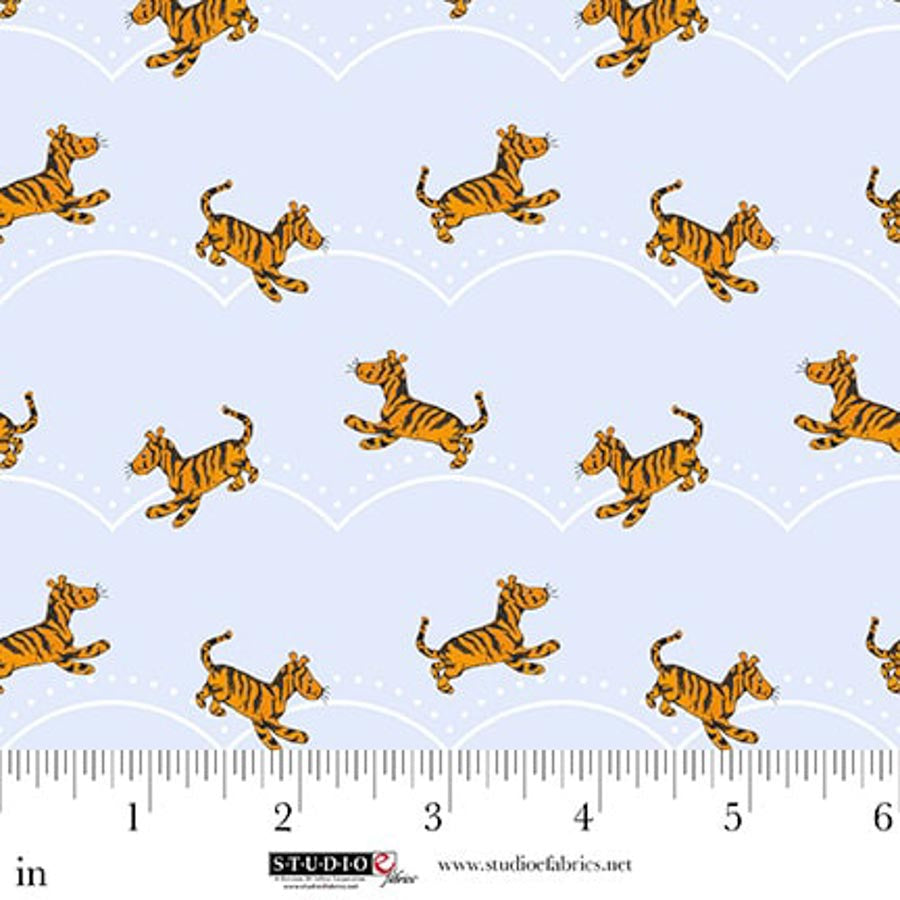 Classic Winnie the Pooh Tiger Light Blue W.A. Dodge Studio E Cotton Fabric SE-8722-11