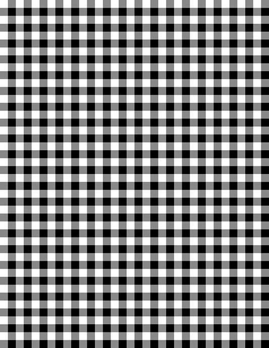 Classics Gingham Plaid Checkered White Black Wilmington Prints Cotton Fabric