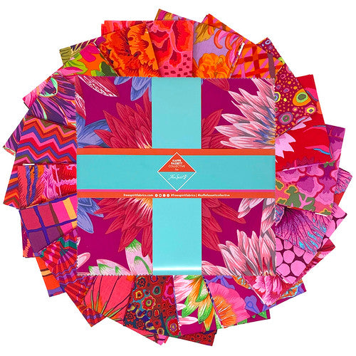 Classics Plus Ruby 10" Squares 42pcs Kaffe Fassett Collective Free Spirit Cotton Fabric FS-FB610GP.RUBY