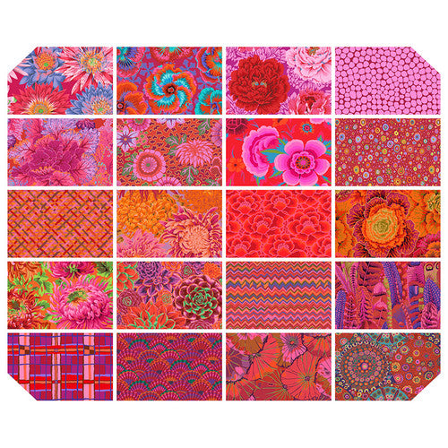 Classics Plus Ruby Red 5" Squares Kaffe Fassett Collective Free Spirit Cotton Fabric FS-FB6CPGP.RUBY