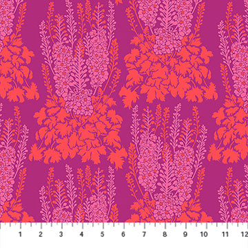 Clean Cut Soiree Delphinium Floral Berry Pink Orange Anna Marie Textiles Northcott Cotton Fabric NC-AMT182-83C