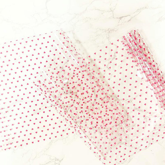 Clear Vinyl Tiny Hearts 12"x52" Sew Hungryhippie SHH-TINYHRTTPU