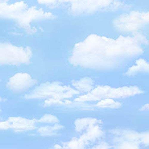 Clouds Larger Billowy Light Blue Sky Landscape Medley Elizabeth's Studio Cotton Fabric ES-369-Light Blue