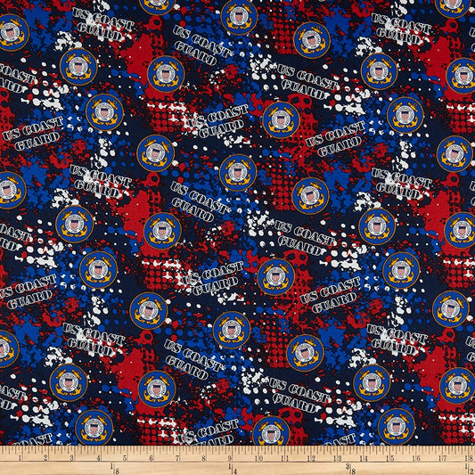 Coast Guard Geometric Abstract design Cotton Fabric 1180-CG