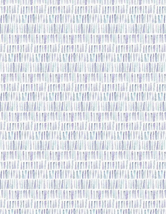 Coastal Sanctuary Fringe White Purple Susan Winget Wilmington Prints Cotton Fabric
