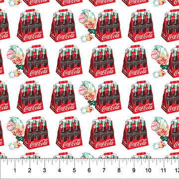 Coca Cola Vintage Coke White Northcott Studio Cotton Fabric NC-CC1004-10
