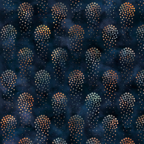 Cocktail Hour Bubbles Navy Dan Morris Quilting Treasures Cotton Fabric