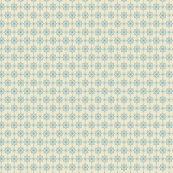 Cocoa Blue Iron Gate Baby's Breath Cream Laundry Basket Quilts Andover Cotton Fabric