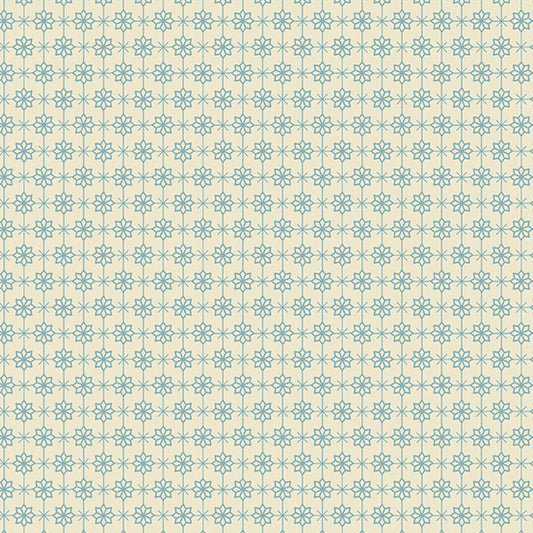 Cocoa Blue Iron Gate Baby's Breath Cream Laundry Basket Quilts Andover Cotton Fabric