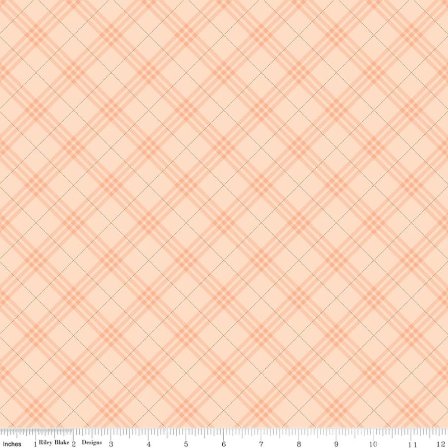 Coffee Time Plaid Shell Peach Riley Blake Designs Cotton Fabric RB-C17133-SHELL | US Fabric Shop