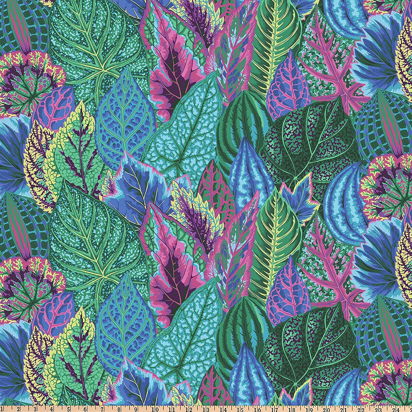 Coleus Turquoise Philip Jacobs Classics Kaffe Fassett Collective Free Spirit Cotton Fabric FS-PWPJ030.TURQUOISE