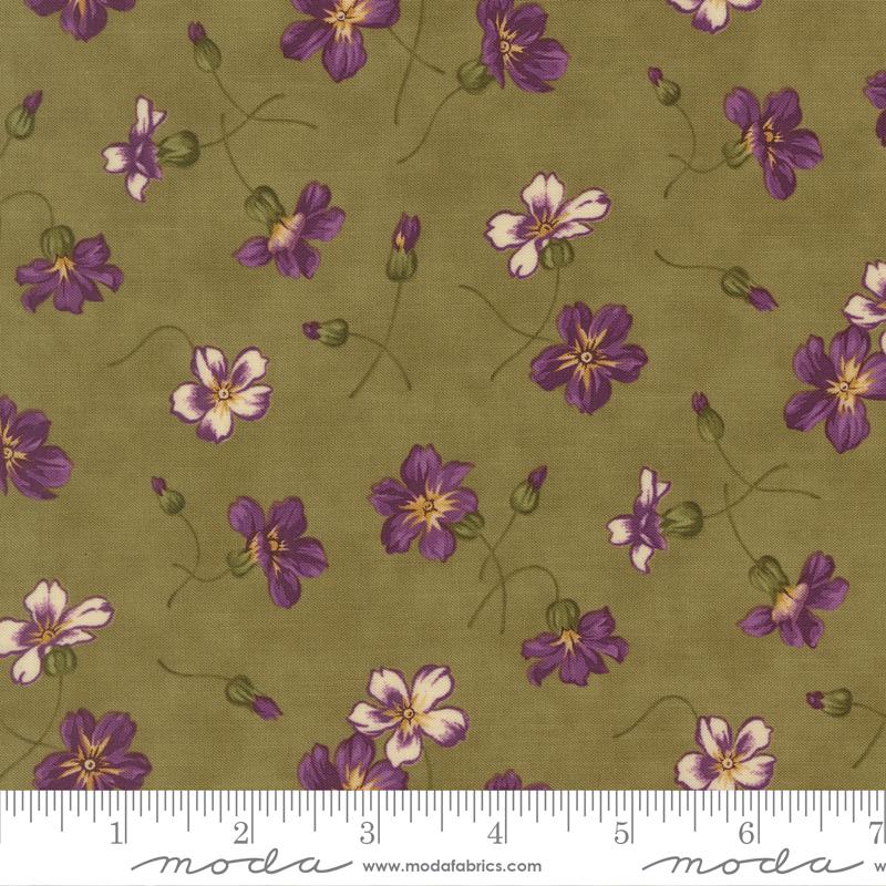 Collections Essence Plums Florals Clover Howard Marcus Moda Cotton Fabric MD-46271-14