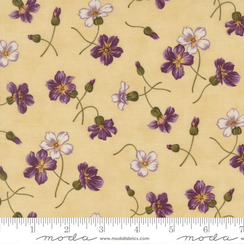 Collections Essence Plums Florals Parchment Howard Marcus Moda Cotton Fabric MD-46271-11