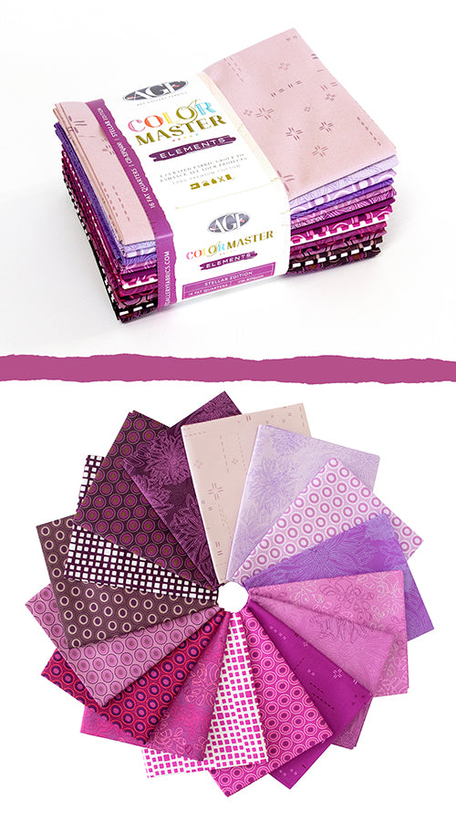 Color Master Elements Stellar Edition Fat Quarter Bundle 18"X21" 16 Pcs Art Gallery Cotton Fabric AGF-CB-EFQ400