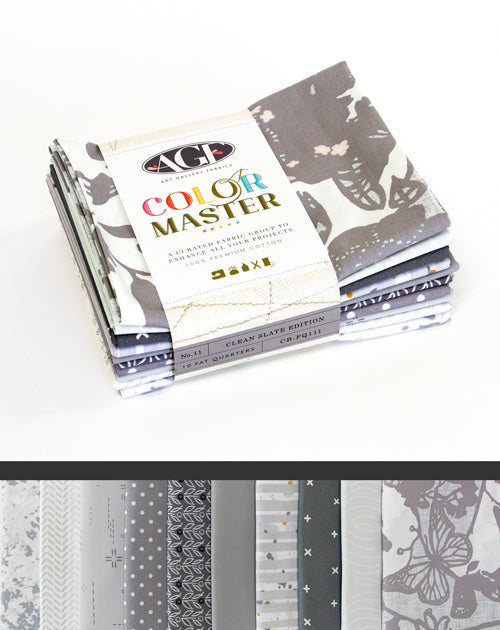 Color Master No.11 Clean Slate Edition Fat Quarter Bundle 18"x21" 10pcs Art Gallery Fabrics Cotton Fabric AGF-CB-FQ111