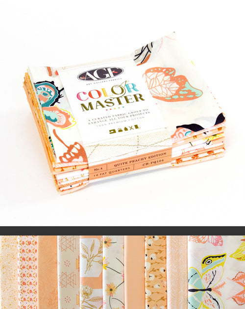 Color Master No.4 Quite Peachy Edition Fat Quarter Bundle 18"x21" 10pcs Art Gallery Fabrics Cotton Fabric  AGF-CB-FQ104