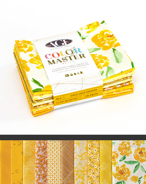 Color Master No.5 Gold Leaf Edition Fat Quarter Bundle 18"x21" 10pcs Art Gallery Fabrics Cotton Fabric  AGF-CB-FQ105