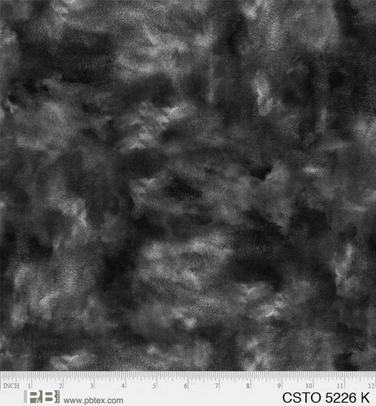 Color Stories Mixed Watercolor Texture Black Stephanie Ryan P&B Textiles Cotton Fabric PB-CSTO-5226-K