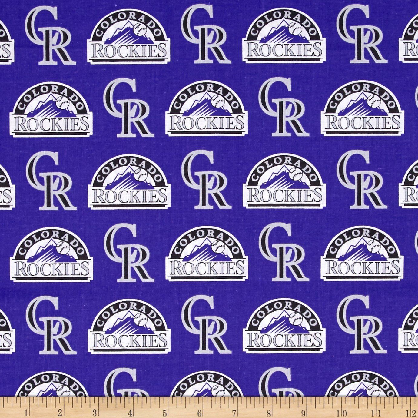 Colorado Rockies MLB Baseball Logo 58" Fabric Traditions Cotton Fabric MLB-6639B