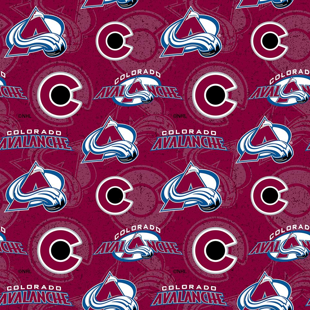 Colorado Avalanche NHL Hockey Tone on Tone design Cotton Fabric NHL-1199 AVA