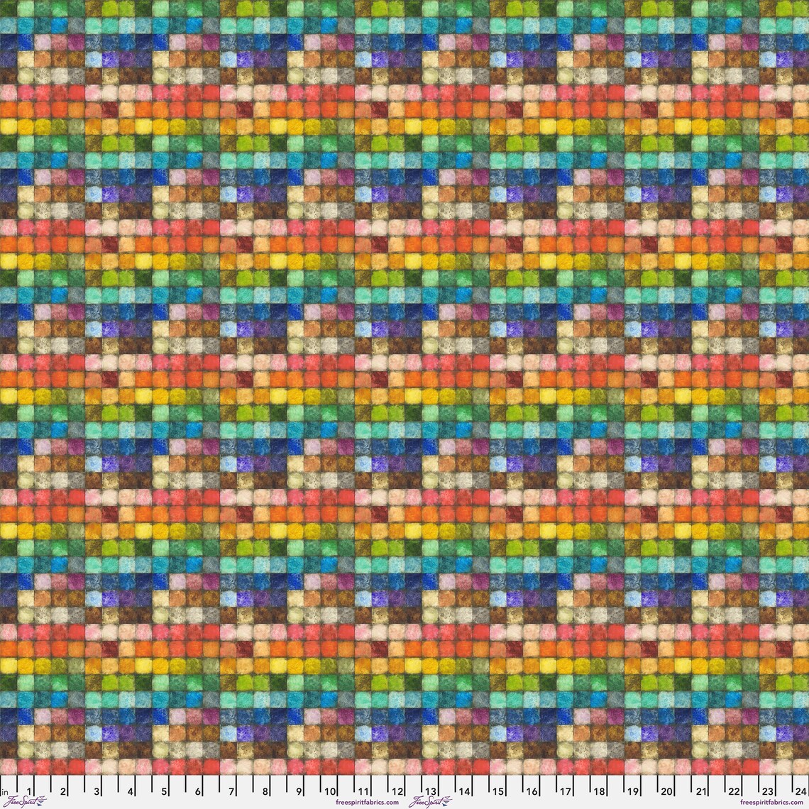 Colorblock Mosaic Multi Tim Holtz Eclectic Elements Free Spirit Cotton Fabric