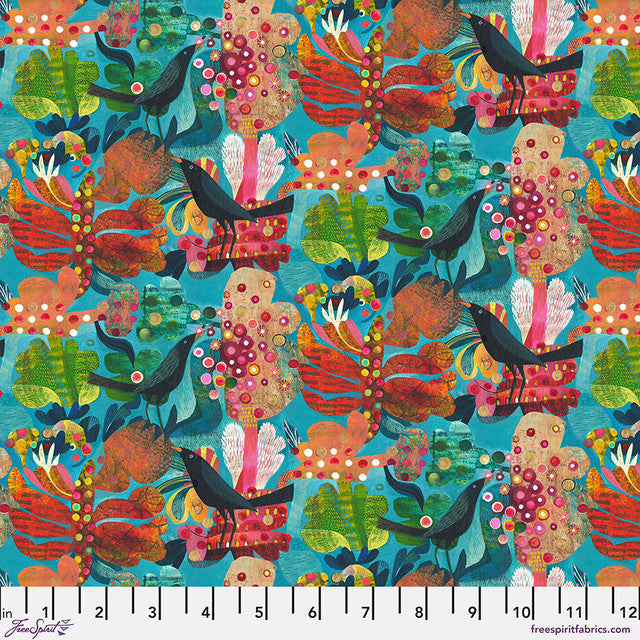 Colori Aloe Teal Este Macleod Free Spirit Cotton Fabric FS-PWES037.TEA – US  Fabric Shop