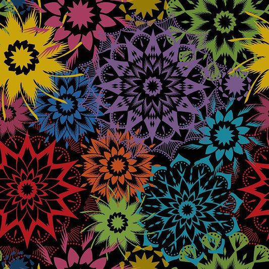 Colorstock Silhouette Large Stars Judy and Judel Niemeyer Timeless Treasures Cotton Fabric TT-JN-CD2973-Carnival