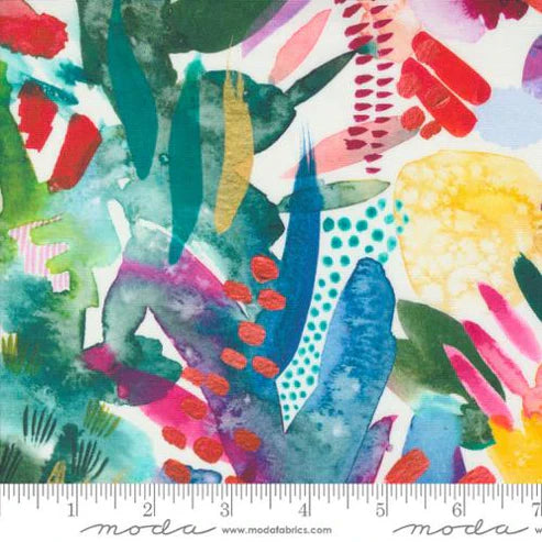 Coming Up Roses Cloud Rainbow Laura Muir Moda Cotton Fabric MD-39784-11