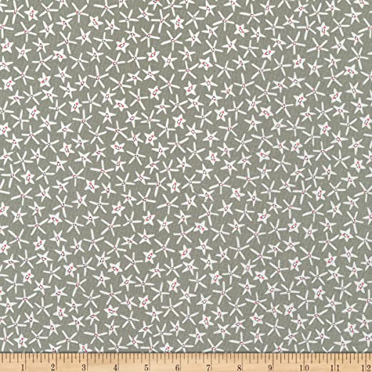 Commotion the Ocean Starfish Gray Blank Quilting Cotton Fabric