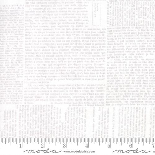 Compositions 108" Wideback Newsprint Text White basicGrey Moda Cotton Fabric