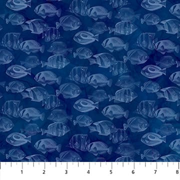 Coral Reef Fish Blender Navy Blue Deborah Edwards and Melanie Samra Northcott Cotton Fabric NC-DP28884-48 | US Fabric Shop