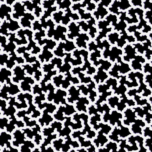 Corals Contrast Black Philip Jacobs February 2024 Kaffe Fassett Collective Free Spirit Cotton Fabric  FS-PWPJ004.Contrast