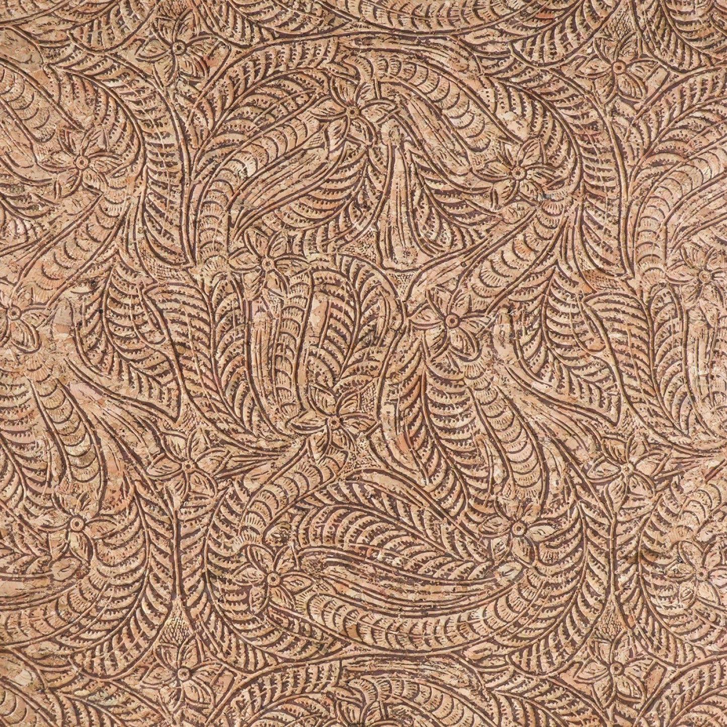 Embossed Paisley Cork Fabric 1/2 Yard Sallie Tomato 25-27" Natural Cork Textured Fabric