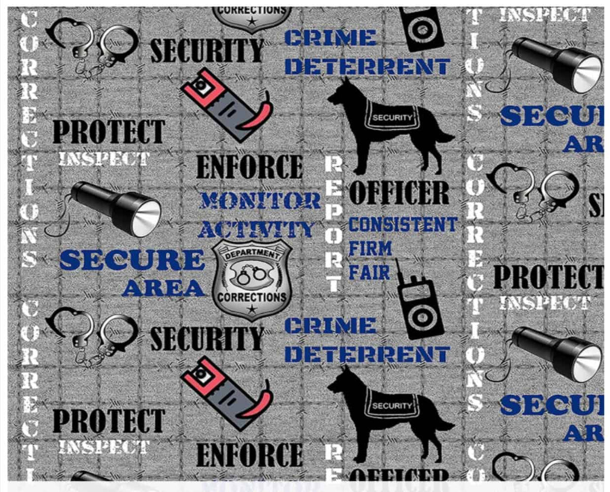 Corrections Officer Heather Gray Sykel Enterprises Cotton Fabric SYK-1180-CO | US Fabric Shop
