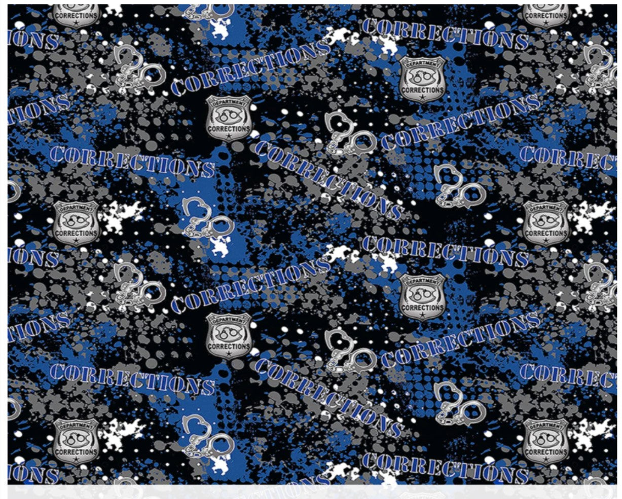 Corrections Officer Abstract Geometric Design Cotton Fabric 1180-CO