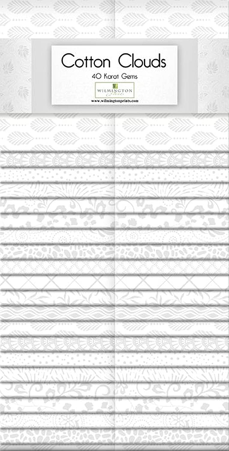 Cotton Clouds 2.5" Strips Karat Gems White White Tonal Wilmington Prints Cotton Fabric